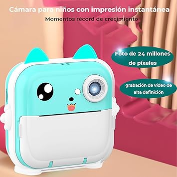 Kids Cute Bunny Shape Instant Print Camera - Blue